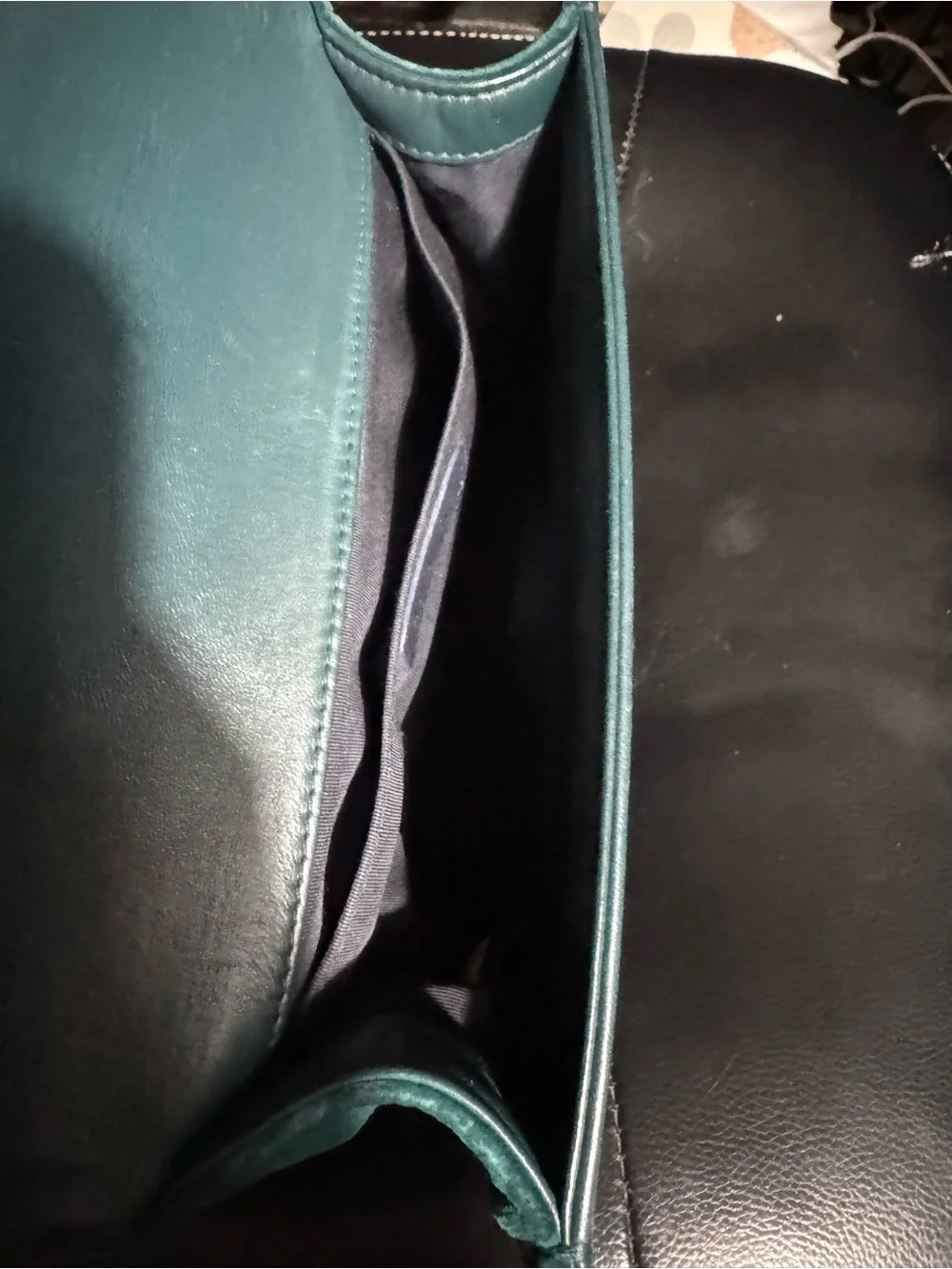 CHANEL Teal Tweed & Velvet Chain Crossbody Bag